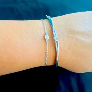 Sterling silver and diamond bracelet